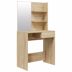 vidaXL Dressing Table with Mirror Bedroom Makeup Vanity Desk Cosmetic Table - Sonoma oak - Additional view 5