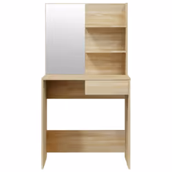 vidaXL Dressing Table with Mirror Bedroom Makeup Vanity Desk Cosmetic Table - Sonoma oak - Additional view 8