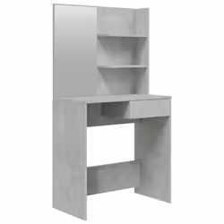 vidaXL Dressing Table with Mirror Bedroom Makeup Vanity Desk Cosmetic Table - Concrete grey - Additional view 4