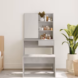vidaXL Dressing Table with Mirror Bedroom Makeup Vanity Desk Cosmetic Table - Concrete grey - Additional view 5