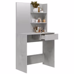 vidaXL Dressing Table with Mirror Bedroom Makeup Vanity Desk Cosmetic Table - Concrete grey - Additional view 7