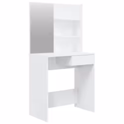vidaXL Dressing Table with Mirror Bedroom Makeup Vanity Desk Cosmetic Table - High gloss white