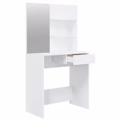 vidaXL Dressing Table with Mirror Bedroom Makeup Vanity Desk Cosmetic Table - High gloss white - Additional view 6