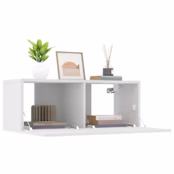 vidaXL TV Cabinet Entertainment Centre Media TV Unit TV Stand Engineered Wood - White - Additional view 5
