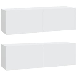 vidaXL 2x Wall TV Cabinets Media Cabinet Sideboard TV Stand Engineered Wood - white
