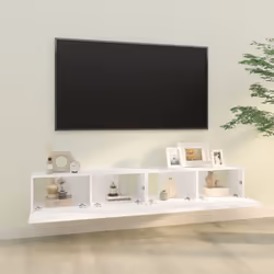 vidaXL 2x Wall TV Cabinets Media Cabinet Sideboard TV Stand Engineered Wood - white