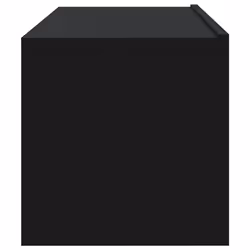 vidaXL Wall TV Cabinets Floating TV Unit TV Stand 2 pcs Black Engineered Wood - Additional view 7