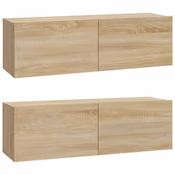 vidaXL 2x Wall TV Cabinets Media Cabinet Sideboard TV Stand Engineered Wood - sonoma oak