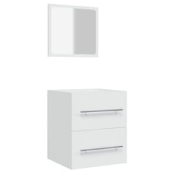 vidaXL Bathroom Cabinet with Mirror Vanity Unit Sink Cabinet Engineered Wood - White