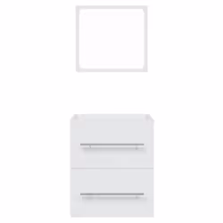 vidaXL Bathroom Cabinet with Mirror Vanity Unit Sink Cabinet Engineered Wood - White - Additional view 4