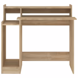 vidaXL Desk with LED Lights Computer Table Study Writing Desk Engineered Wood - Sonoma oak - Additional view 7
