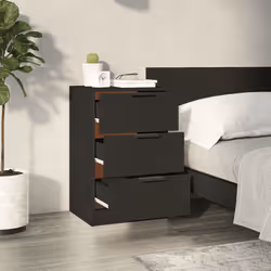 VidaXL 811270 nightstand/bedside table Black