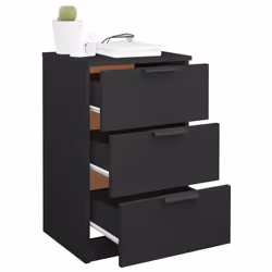 VidaXL 811270 nightstand/bedside table Black - Additional view 5