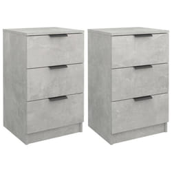 vidaXL Bedside Cabinets Night Stand End Table Side Table Bed Drawer Cabinet - concrete grey, 2