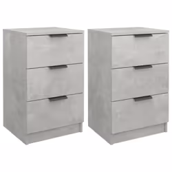 vidaXL Bedside Cabinets Night Stand End Table Side Table Bed Drawer Cabinet - concrete grey, 2