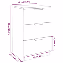 vidaXL Bedside Cabinets Night Stand End Table Side Table Bed Drawer Cabinet - concrete grey, 2 - Additional view 4