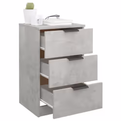 vidaXL Bedside Cabinets Night Stand End Table Side Table Bed Drawer Cabinet - concrete grey, 2 - Additional view 5