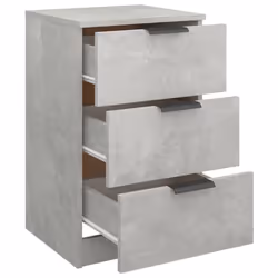vidaXL Bedside Cabinets Night Stand End Table Side Table Bed Drawer Cabinet - concrete grey, 2 - Additional view 9