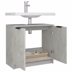 vidaXL Bathroom Cabinet Concrete Grey Engineered Wood Toilet Cabinet Cupboard - Additional view 4
