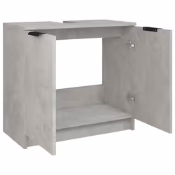 vidaXL Bathroom Cabinet Concrete Grey Engineered Wood Toilet Cabinet Cupboard - Additional view 7
