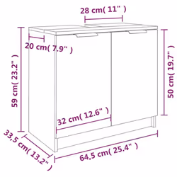 vidaXL Bathroom Cabinet Concrete Grey Engineered Wood Toilet Cabinet Cupboard - Additional view 9