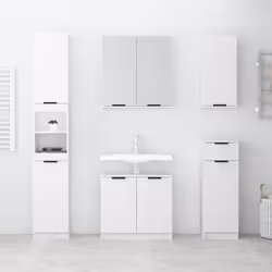vidaXL Bathroom Mirror Cabinet Vanity Unit Wall Cabinet Storage Wall Cupboard - White