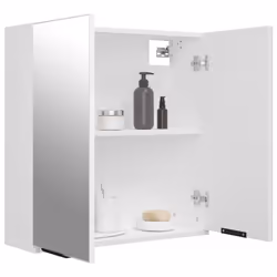 vidaXL Bathroom Mirror Cabinet Vanity Unit Wall Cabinet Storage Wall Cupboard - White - Additional view 4