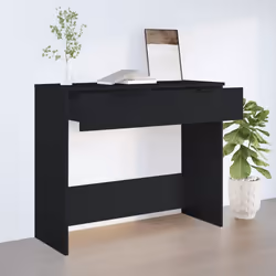 vidaXL Console Table Side Cabinet Sideboard Black Engineered Wood and Iron - Additional view 2