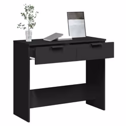 vidaXL Console Table Side Cabinet Sideboard Black Engineered Wood and Iron - Additional view 4