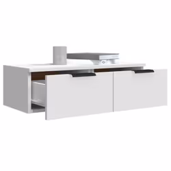 vidaXL Wall Cabinet Floating TV Unit Wall Mount Media Cabinet Engineered Wood - White