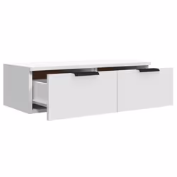 vidaXL Wall Cabinet Floating TV Unit Wall Mount Media Cabinet Engineered Wood - White - Additional view 4