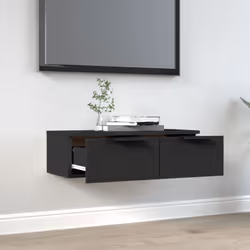 vidaXL Wall Cabinet Storage Cabinet Display Cabinet Black Engineered Wood