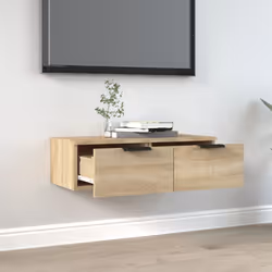 vidaXL Wall Cabinet Floating TV Unit Wall Mount Media Cabinet Engineered Wood - Sonoma oak - Additional view 7