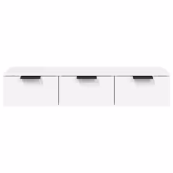 vidaXL Wall Cabinet Floating TV Unit Media Cabinet Storage Engineered Wood - White - Additional view 5