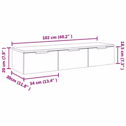 vidaXL Wall Cabinet Floating TV Unit Media Cabinet Storage Engineered Wood - Sonoma oak - Additional view 4