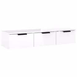 vidaXL Wall Cabinet Floating TV Unit Media Cabinet Storage Engineered Wood - High gloss white