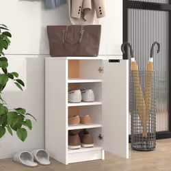 vidaXL Shoe Cabinet Shoe Cupboard Shelf Shoe Rack Shoe Storage Engineered Wood - White