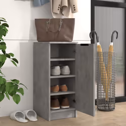 vidaXL Shoe Cabinet Shoe Cupboard Shelf Shoe Rack Shoe Storage Engineered Wood - Concrete grey - Additional view 4