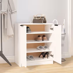 vidaXL Shoe Cabinet Engineered Wood Hall Shoe Holder Cupboard Organiser Shelf - white - Additional view 6