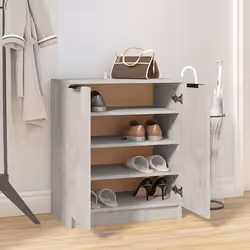 vidaXL Shoe Cabinet Engineered Wood Hall Shoe Holder Cupboard Organiser Shelf - concrete grey - Additional view 6