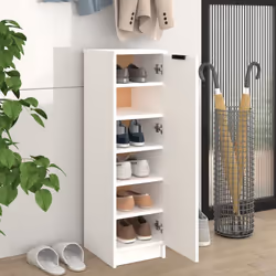 vidaXL Shoe Cabinet Engineered Wood Hallway Shoe Storage Cupboard Shoe Holder - White