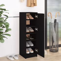 vidaXL Shoe Cabinet Shoe Cupboard Shoe Rack Cabinet Black Engineered Wood