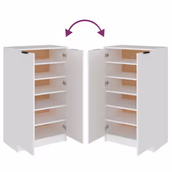 vidaXL Shoe Cabinet Engineered Wood Hallway Shoe Storage Cupboard Shoe Holder - White - Additional view 7