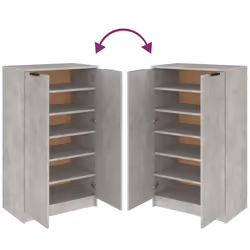 vidaXL Shoe Cabinet Engineered Wood Hallway Shoe Storage Cupboard Shoe Holder - Concrete grey - Additional view 7