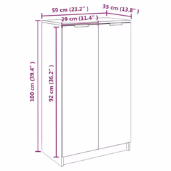 vidaXL Shoe Cabinet Engineered Wood Hallway Shoe Storage Cupboard Shoe Holder - Concrete grey - Additional view 8
