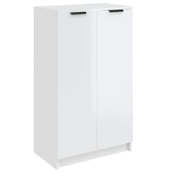 vidaXL Shoe Cabinet Engineered Wood Hallway Shoe Storage Cupboard Shoe Holder - High gloss white