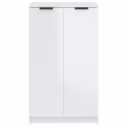 vidaXL Shoe Cabinet Engineered Wood Hallway Shoe Storage Cupboard Shoe Holder - High gloss white - Additional view 4