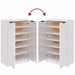 vidaXL Shoe Cabinet Engineered Wood Hallway Shoe Storage Cupboard Shoe Holder - High gloss white - Additional view 7