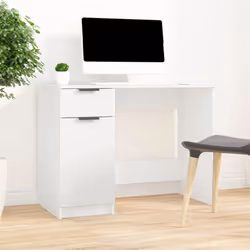 vidaXL Desk Engineered Wood Home Office Computer Table Study Writing Desk - White - Additional view 5