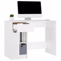 vidaXL Desk Engineered Wood Home Office Computer Table Study Writing Desk - White - Additional view 6